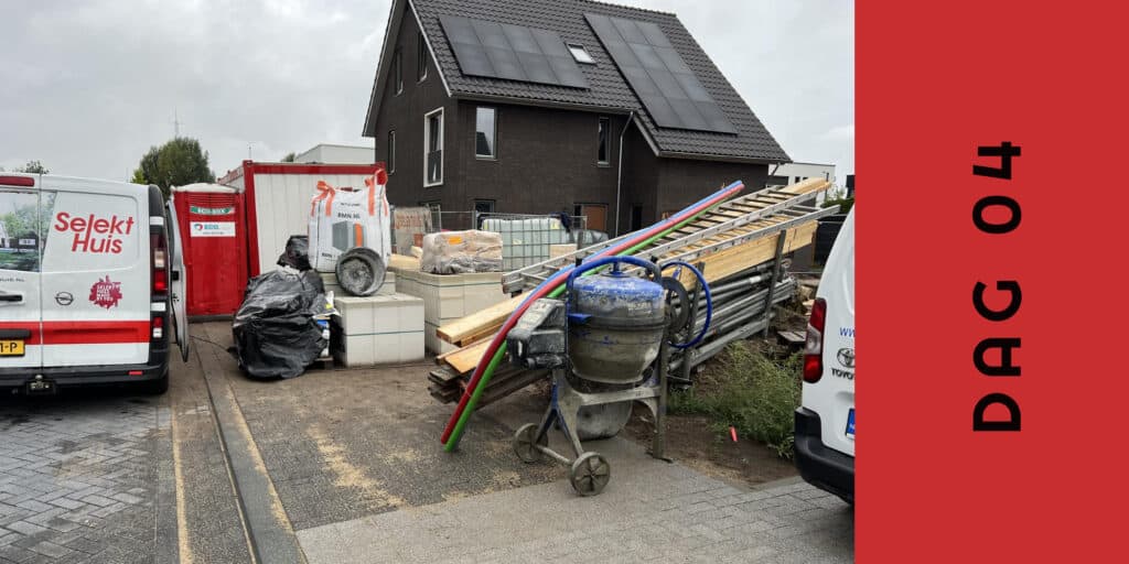 Begin maken van de fundering van onze woning