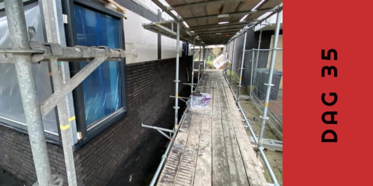 Dag 35 tweede dag van het metselwerk